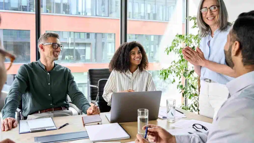 People at work in a team workshop